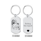 Egyedi boldog névnapot kulcstartó - nemesacél