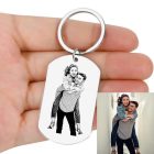 Egyedi enyém tiéd miénk kulcstartó - nemesacél