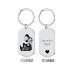 Egyedi anya szeretlek kulcstartó - nemesacél