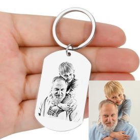 Egyedi szeretlek papa kulcstartó - nemesacél