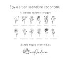 Egyedi születésvirág zsinór karkötő - névvel