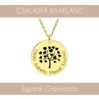 Egyedi Családfa Gravírozható Nemesacél Nyaklánc