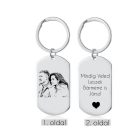 Egyedi romantikus kulcstartó - nemesacél