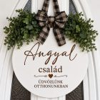 Egyedi Személyre Szabható Családneves Ajtódísz - Gravírozott kopogtató
