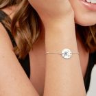 Egyedi anya lánya páros karkötő - nemesacél - ezüst színben