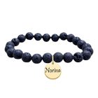 Egyedi Lávakő karkötő -neves medállal