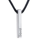 Egyedi gravírozott ezüst színű férfi nyaklánc viaszoltszálon