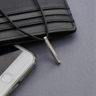 Egyedi gravírozott ezüst színű férfi nyaklánc viaszoltszálon