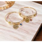 Egyedi születésköves gravírozott nemesacél karkötő