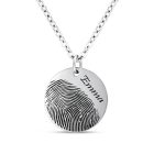Egyedi ujjlenyomat gravírozott nemesacél nyaklánc