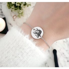   Egyedi fényképes gravírozott nemesacél karkötő anyáknak