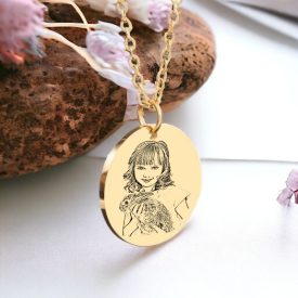Egyedi fényképes gravírozott nemesacél nyaklánc nőknek