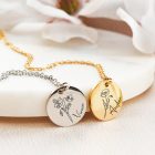 Egyedi Születésvirág Gravírozott Neves Nemesacél Nyaklánc