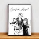 Személyre szabható ceruzarajz képkeret anyának