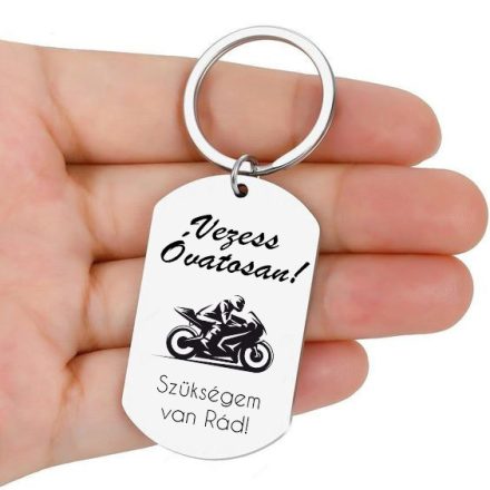Motoros kulcstartó - vezess óvatosan