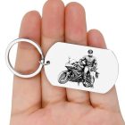 Egyedi motoros kulcstartó - nemesacél
