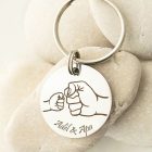 Személyre szabható nemesacél kulcstartó apának