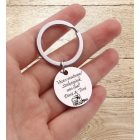 Vigyázz magadra kulcstartó - nemesacél