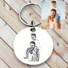 Egyedi fényképes kör nemesacél kulcstartó