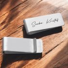 Egyedi gravírozott pénzcsipesz - nemesacél