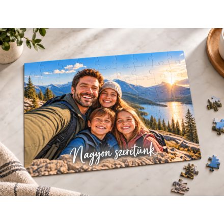 Egyedi fényképes puzzle szöveggel - A5